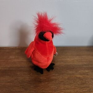 8in Ty Beanie Babies Mac The Cardinal Bird 1999 Red
